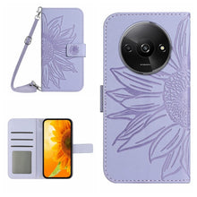 Load image into Gallery viewer, Skin Feel Sun Flower Embossed Flip Leather Phone Case with Lanyard, For Xiaomi Redmi 13 4G Global / 5G Global, For Xiaomi Redmi A3, For Xiaomi Redmi Note 13 4G Global, For Xiaomi Redmi 13C 5G