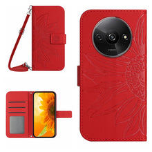 Load image into Gallery viewer, Skin Feel Sun Flower Embossed Flip Leather Phone Case with Lanyard, For Xiaomi Redmi 13 4G Global / 5G Global, For Xiaomi Redmi A3, For Xiaomi Redmi Note 13 4G Global, For Xiaomi Redmi 13C 5G