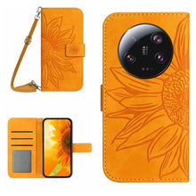 Load image into Gallery viewer, Skin Feel Sun Flower Embossed Flip Leather Phone Case with Lanyard, For Xiaomi 14 Ultra, For Xiaomi 14 Pro, For Xiaomi 14, For Xiaomi Redmi 13C 4G