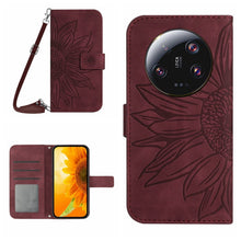Load image into Gallery viewer, Skin Feel Sun Flower Embossed Flip Leather Phone Case with Lanyard, For Xiaomi 14 Ultra, For Xiaomi 14 Pro, For Xiaomi 14, For Xiaomi Redmi 13C 4G