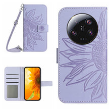 Load image into Gallery viewer, Skin Feel Sun Flower Embossed Flip Leather Phone Case with Lanyard, For Xiaomi 14 Ultra, For Xiaomi 14 Pro, For Xiaomi 14, For Xiaomi Redmi 13C 4G