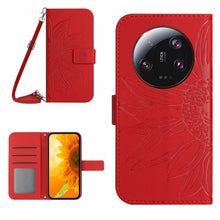 Load image into Gallery viewer, Skin Feel Sun Flower Embossed Flip Leather Phone Case with Lanyard, For Xiaomi 14 Ultra, For Xiaomi 14 Pro, For Xiaomi 14, For Xiaomi Redmi 13C 4G