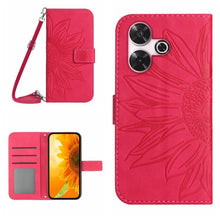 Load image into Gallery viewer, Skin Feel Sun Flower Embossed Flip Leather Phone Case with Lanyard, For Xiaomi Redmi 13 4G Global / 5G Global, For Xiaomi Redmi A3, For Xiaomi Redmi Note 13 4G Global, For Xiaomi Redmi 13C 5G