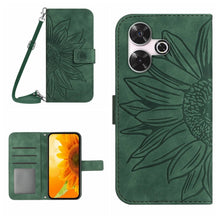 Load image into Gallery viewer, Skin Feel Sun Flower Embossed Flip Leather Phone Case with Lanyard, For Xiaomi Redmi 13 4G Global / 5G Global, For Xiaomi Redmi A3, For Xiaomi Redmi Note 13 4G Global, For Xiaomi Redmi 13C 5G