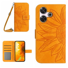 Load image into Gallery viewer, Skin Feel Sun Flower Embossed Flip Leather Phone Case with Lanyard, For Xiaomi Redmi 13 4G Global / 5G Global, For Xiaomi Redmi A3, For Xiaomi Redmi Note 13 4G Global, For Xiaomi Redmi 13C 5G