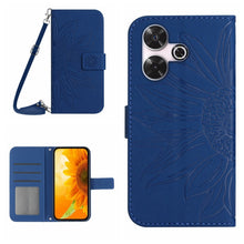 Load image into Gallery viewer, Skin Feel Sun Flower Embossed Flip Leather Phone Case with Lanyard, For Xiaomi Redmi 13 4G Global / 5G Global, For Xiaomi Redmi A3, For Xiaomi Redmi Note 13 4G Global, For Xiaomi Redmi 13C 5G