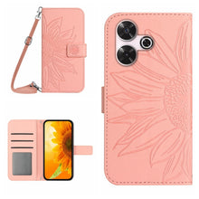 Load image into Gallery viewer, Skin Feel Sun Flower Embossed Flip Leather Phone Case with Lanyard, For Xiaomi Redmi 13 4G Global / 5G Global, For Xiaomi Redmi A3, For Xiaomi Redmi Note 13 4G Global, For Xiaomi Redmi 13C 5G