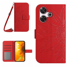 Load image into Gallery viewer, Skin Feel Sun Flower Embossed Flip Leather Phone Case with Lanyard, For Xiaomi Redmi 13 4G Global / 5G Global, For Xiaomi Redmi A3, For Xiaomi Redmi Note 13 4G Global, For Xiaomi Redmi 13C 5G