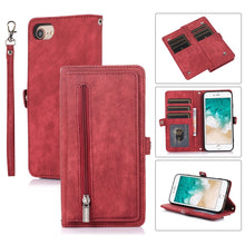 Load image into Gallery viewer, Zipper Card Slot Buckle Wallet Leather Phone Case