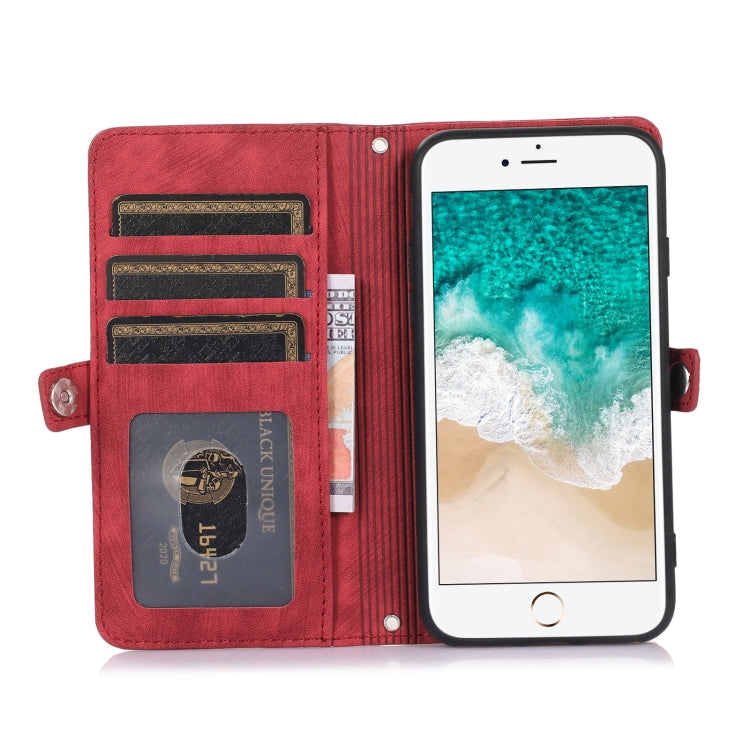 Zipper Card Slot Buckle Wallet Leather Phone Case