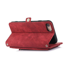 Load image into Gallery viewer, Zipper Card Slot Buckle Wallet Leather Phone Case