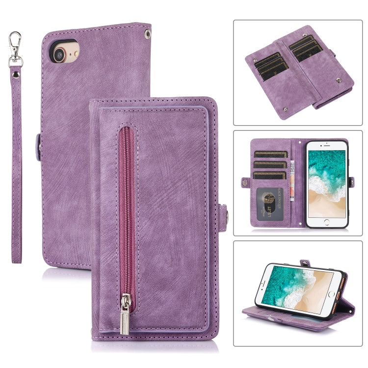 Zipper Card Slot Buckle Wallet Leather Phone Case