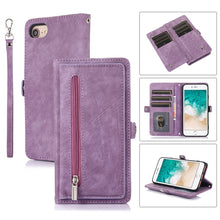 Load image into Gallery viewer, Zipper Card Slot Buckle Wallet Leather Phone Case