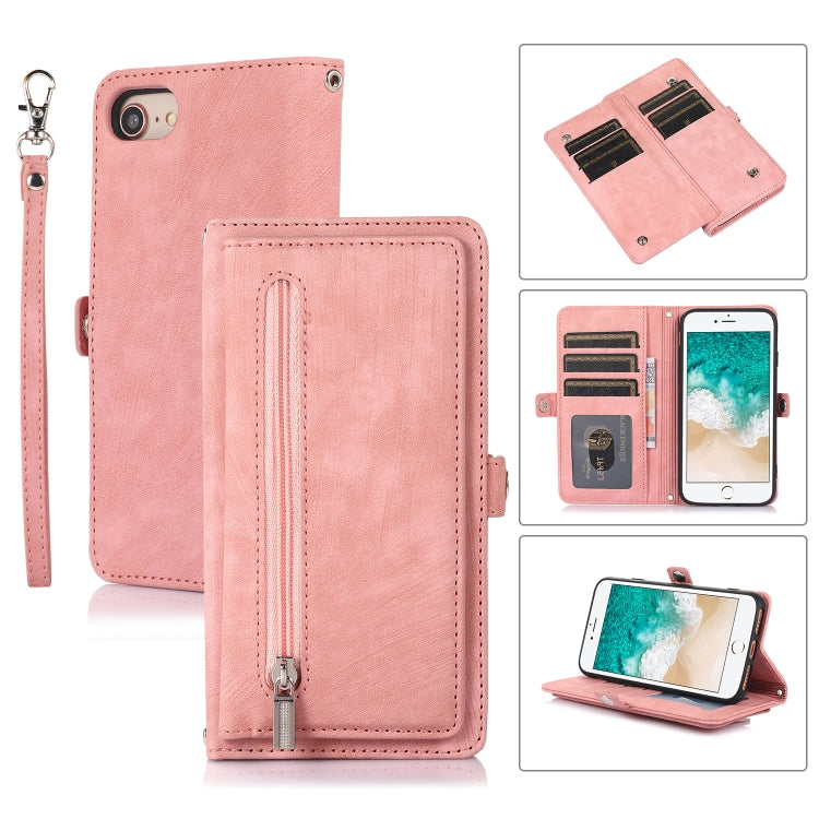 Zipper Card Slot Buckle Wallet Leather Phone Case