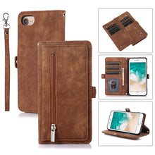 Load image into Gallery viewer, Zipper Card Slot Buckle Wallet Leather Phone Case