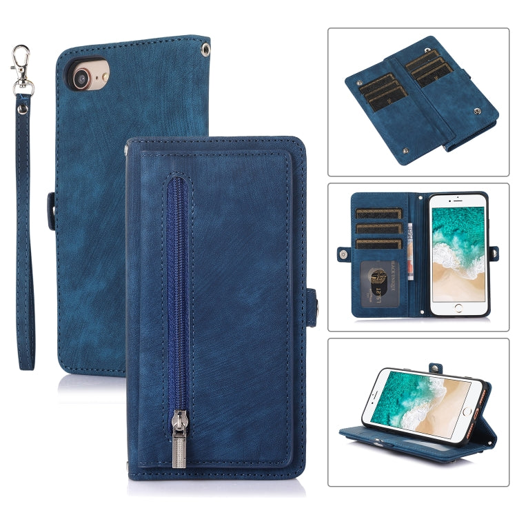 Zipper Card Slot Buckle Wallet Leather Phone Case