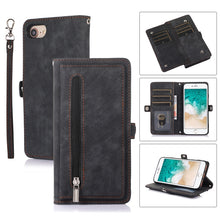 Load image into Gallery viewer, Zipper Card Slot Buckle Wallet Leather Phone Case