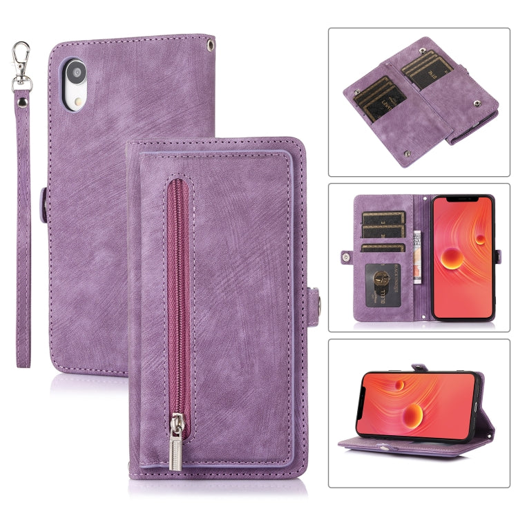 Zipper Card Slot Buckle Wallet Leather Phone Case