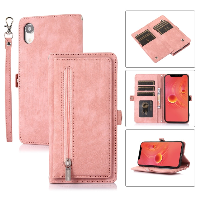 Zipper Card Slot Buckle Wallet Leather Phone Case