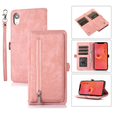 Load image into Gallery viewer, Zipper Card Slot Buckle Wallet Leather Phone Case