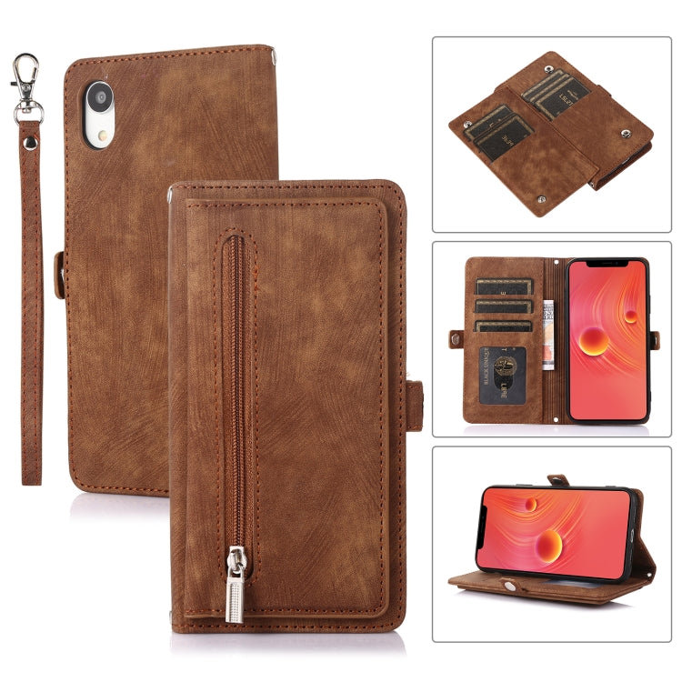 Zipper Card Slot Buckle Wallet Leather Phone Case