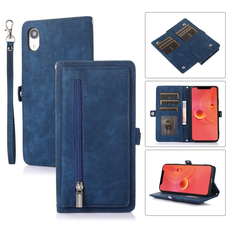 Zipper Card Slot Buckle Wallet Leather Phone Case