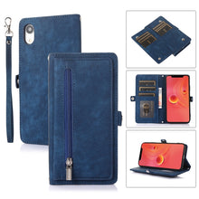 Load image into Gallery viewer, Zipper Card Slot Buckle Wallet Leather Phone Case