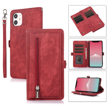 Load image into Gallery viewer, Zipper Card Slot Buckle Wallet Leather Phone Case