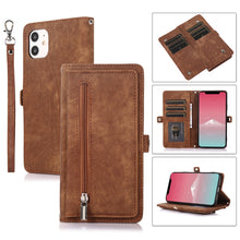 Load image into Gallery viewer, Zipper Card Slot Buckle Wallet Leather Phone Case