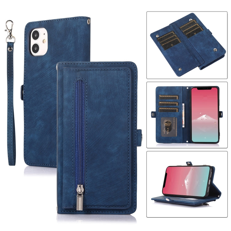 Zipper Card Slot Buckle Wallet Leather Phone Case