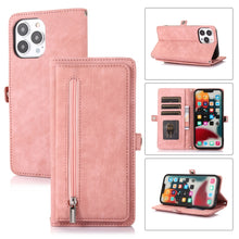Load image into Gallery viewer, Zipper Card Slot Buckle Wallet Leather Phone Case