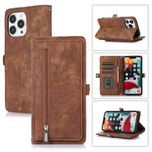 Load image into Gallery viewer, Zipper Card Slot Buckle Wallet Leather Phone Case
