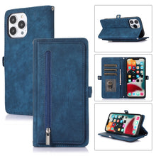 Load image into Gallery viewer, Zipper Card Slot Buckle Wallet Leather Phone Case