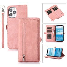 Load image into Gallery viewer, Zipper Card Slot Buckle Wallet Leather Phone Case