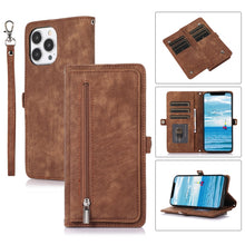 Load image into Gallery viewer, Zipper Card Slot Buckle Wallet Leather Phone Case