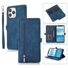 Load image into Gallery viewer, Zipper Card Slot Buckle Wallet Leather Phone Case