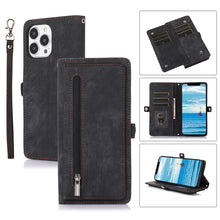 Load image into Gallery viewer, Zipper Card Slot Buckle Wallet Leather Phone Case