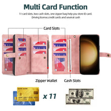 Load image into Gallery viewer, Zipper Wallet Magnetic Detachable Leather Phone Case, For Samsung Galaxy S23 5G, For Samsung Galaxy S23+ 5G, For Samsung Galaxy S23 Ultra 5G, For Samsung Galaxy S22 5G, For Samsung Galaxy S22+ 5G, For Samsung Galaxy S22 Ultra 5G, For Samsung Galaxy S21...