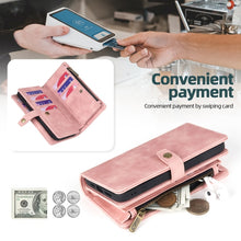 Load image into Gallery viewer, Zipper Wallet Magnetic Detachable Leather Phone Case, For Samsung Galaxy S23 5G, For Samsung Galaxy S23+ 5G, For Samsung Galaxy S23 Ultra 5G, For Samsung Galaxy S22 5G, For Samsung Galaxy S22+ 5G, For Samsung Galaxy S22 Ultra 5G, For Samsung Galaxy S21...