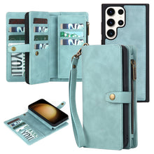 Load image into Gallery viewer, Zipper Wallet Magnetic Detachable Leather Phone Case, For Samsung Galaxy S23 5G, For Samsung Galaxy S23+ 5G, For Samsung Galaxy S23 Ultra 5G, For Samsung Galaxy S22 5G, For Samsung Galaxy S22+ 5G, For Samsung Galaxy S22 Ultra 5G, For Samsung Galaxy S21...