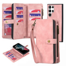 Load image into Gallery viewer, Zipper Wallet Magnetic Detachable Leather Phone Case, For Samsung Galaxy S23 5G, For Samsung Galaxy S23+ 5G, For Samsung Galaxy S23 Ultra 5G, For Samsung Galaxy S22 5G, For Samsung Galaxy S22+ 5G, For Samsung Galaxy S22 Ultra 5G, For Samsung Galaxy S21...