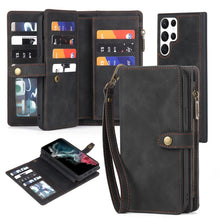Load image into Gallery viewer, Zipper Wallet Magnetic Detachable Leather Phone Case, For Samsung Galaxy S23 5G, For Samsung Galaxy S23+ 5G, For Samsung Galaxy S23 Ultra 5G, For Samsung Galaxy S22 5G, For Samsung Galaxy S22+ 5G, For Samsung Galaxy S22 Ultra 5G, For Samsung Galaxy S21...