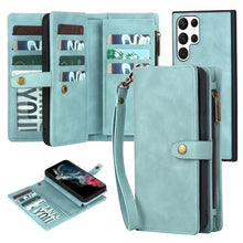 Load image into Gallery viewer, Zipper Wallet Magnetic Detachable Leather Phone Case, For Samsung Galaxy S23 5G, For Samsung Galaxy S23+ 5G, For Samsung Galaxy S23 Ultra 5G, For Samsung Galaxy S22 5G, For Samsung Galaxy S22+ 5G, For Samsung Galaxy S22 Ultra 5G, For Samsung Galaxy S21...