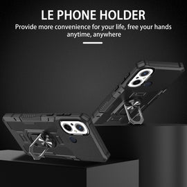 Ring Holder Armor Hybrid Phone Case, For Xiaomi Redmi 12C 4G, For Xiaomi Redmi Note 12 5G Global, For Xiaomi Redmi Note 12 Pro Global