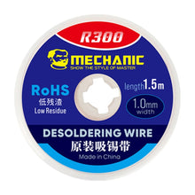 Load image into Gallery viewer, MECHANIC R300 1.5M Suction Tin Wire, MECHANIC R300 1.5M 1MM, MECHANIC R300 1.5M 2MM, MECHANIC R300 1.5M 4MM