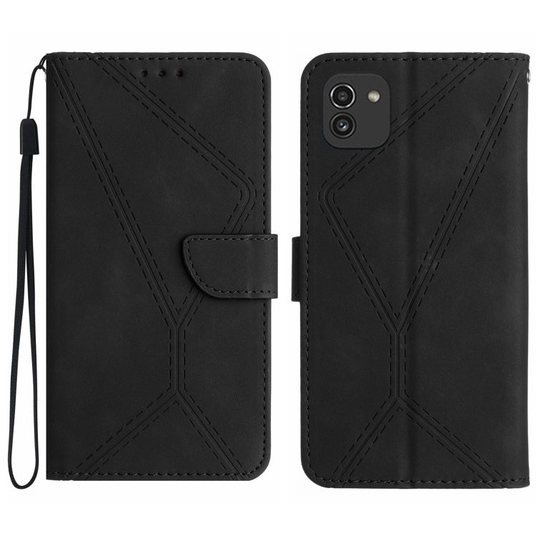 Stitching Embossed Leather Phone Case, For Samsung Galaxy Note20 Ultra, For Samsung Galaxy Note10+, For Samsung Galaxy A03 164mm, For Samsung Galaxy A03 166mm, For Samsung Galaxy A03s 165.8mm, For Samsung Galaxy A03s 166mm                              ...