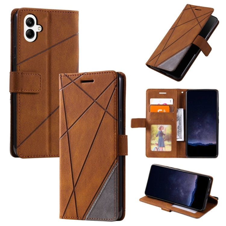 Skin Feel Splicing Leather Phone Case, For Samsung Galaxy Xcover 7, For Samsung Galaxy A55 5G, For Samsung Galaxy A35 5G, For Samsung Galaxy S24 Ultra 5G, For Samsung Galaxy S24+ 5G, For Samsung Galaxy S24 5G, For Samsung Galaxy A15                    ...