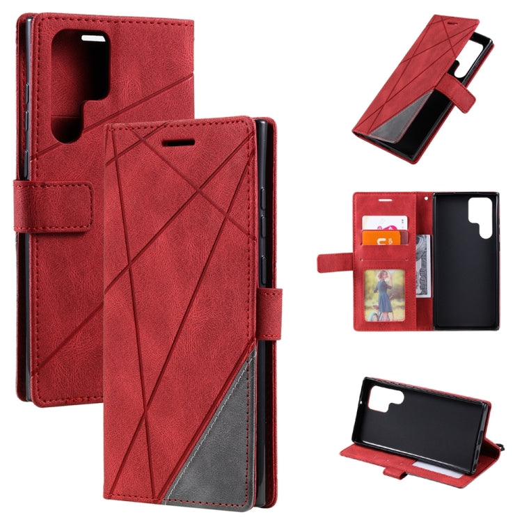 Skin Feel Splicing Leather Phone Case, For Samsung Galaxy Xcover 7, For Samsung Galaxy A55 5G, For Samsung Galaxy A35 5G, For Samsung Galaxy S24 Ultra 5G, For Samsung Galaxy S24+ 5G, For Samsung Galaxy S24 5G, For Samsung Galaxy A15                    ...