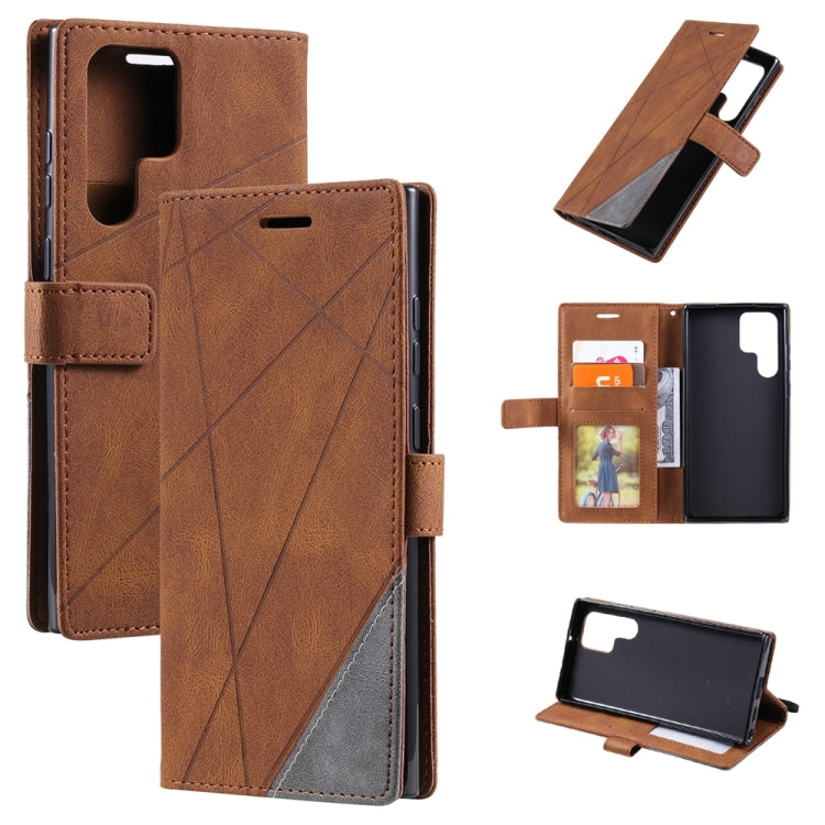 Skin Feel Splicing Leather Phone Case, For Samsung Galaxy Xcover 7, For Samsung Galaxy A55 5G, For Samsung Galaxy A35 5G, For Samsung Galaxy S24 Ultra 5G, For Samsung Galaxy S24+ 5G, For Samsung Galaxy S24 5G, For Samsung Galaxy A15                    ...