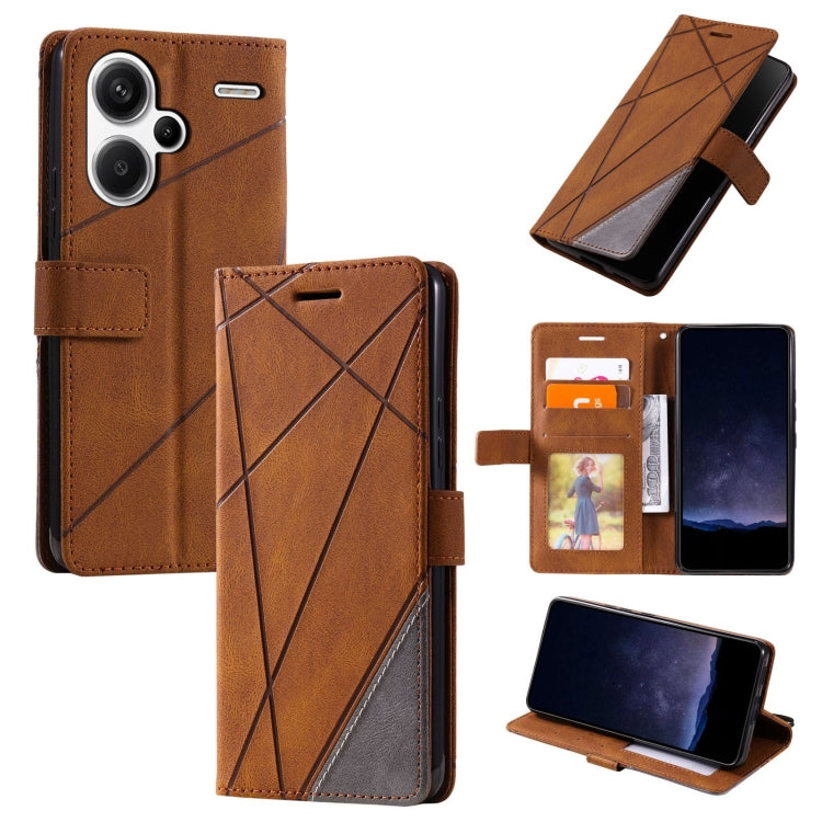 Skin Feel Splicing Leather Phone Case, For Xiaomi Redmi Note 13 Pro+, For Xiaomi Redmi Note 13 Pro 5G, For Xiaomi 13T / Redmi K60 Ultra, For Redmi 12 4G, For Xiaomi POCO F5, For Redmi K60 / K60 Pro, For Redmi Note 12S 4G Global                         ...